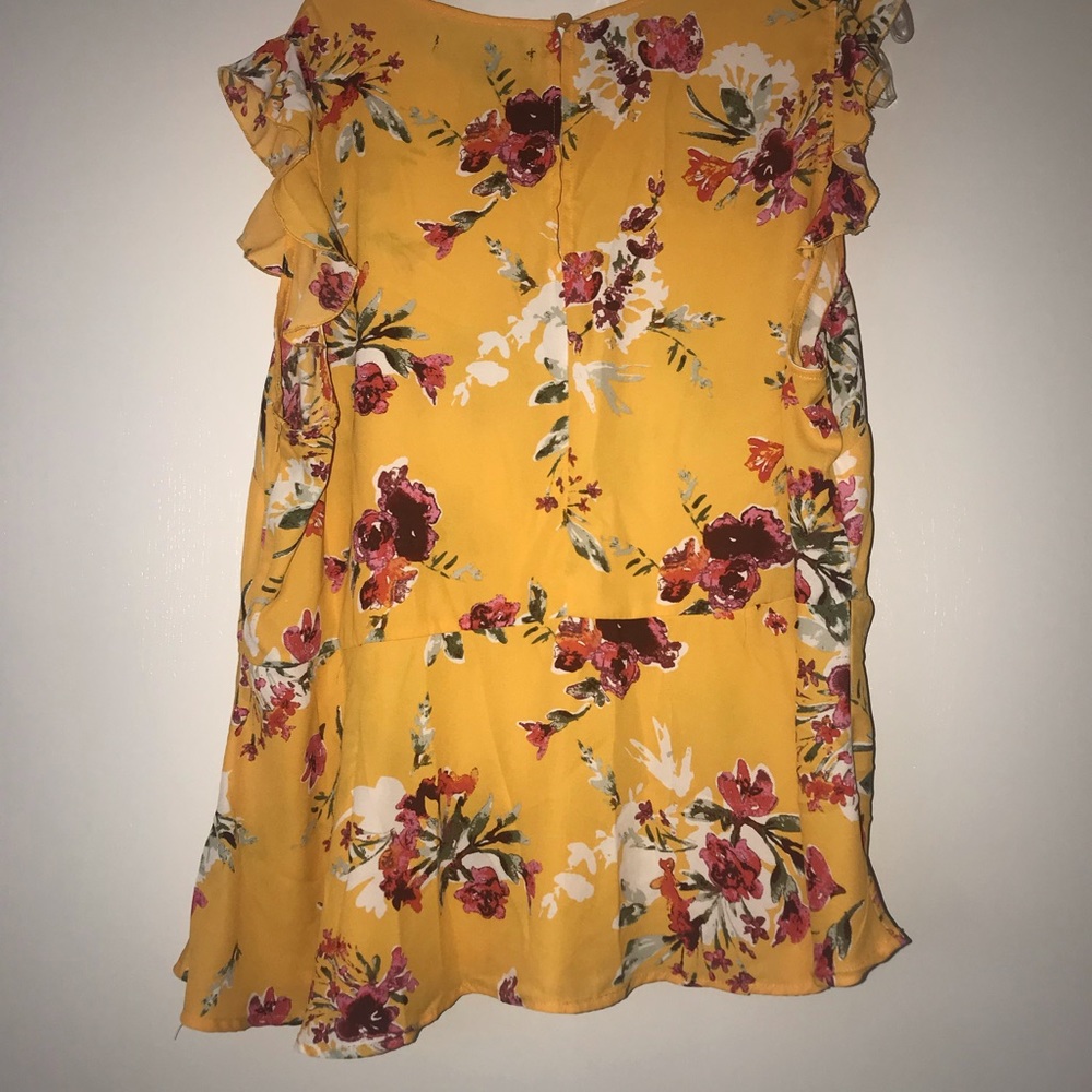 Mustard floral blouse hardly worn